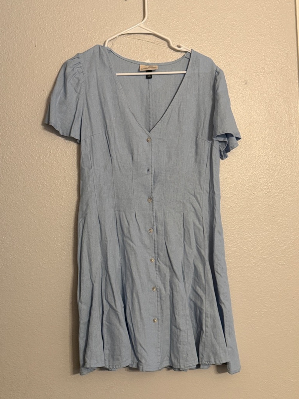 Universal Thread Light Blue Button-Front V-Neck Dress NWOT